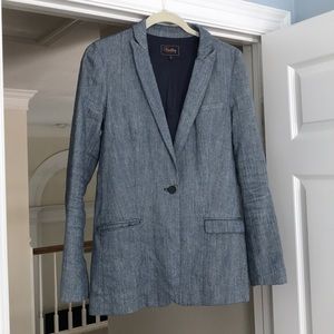 Madewell Buckley Tailors Blue Herringbone Blazer
